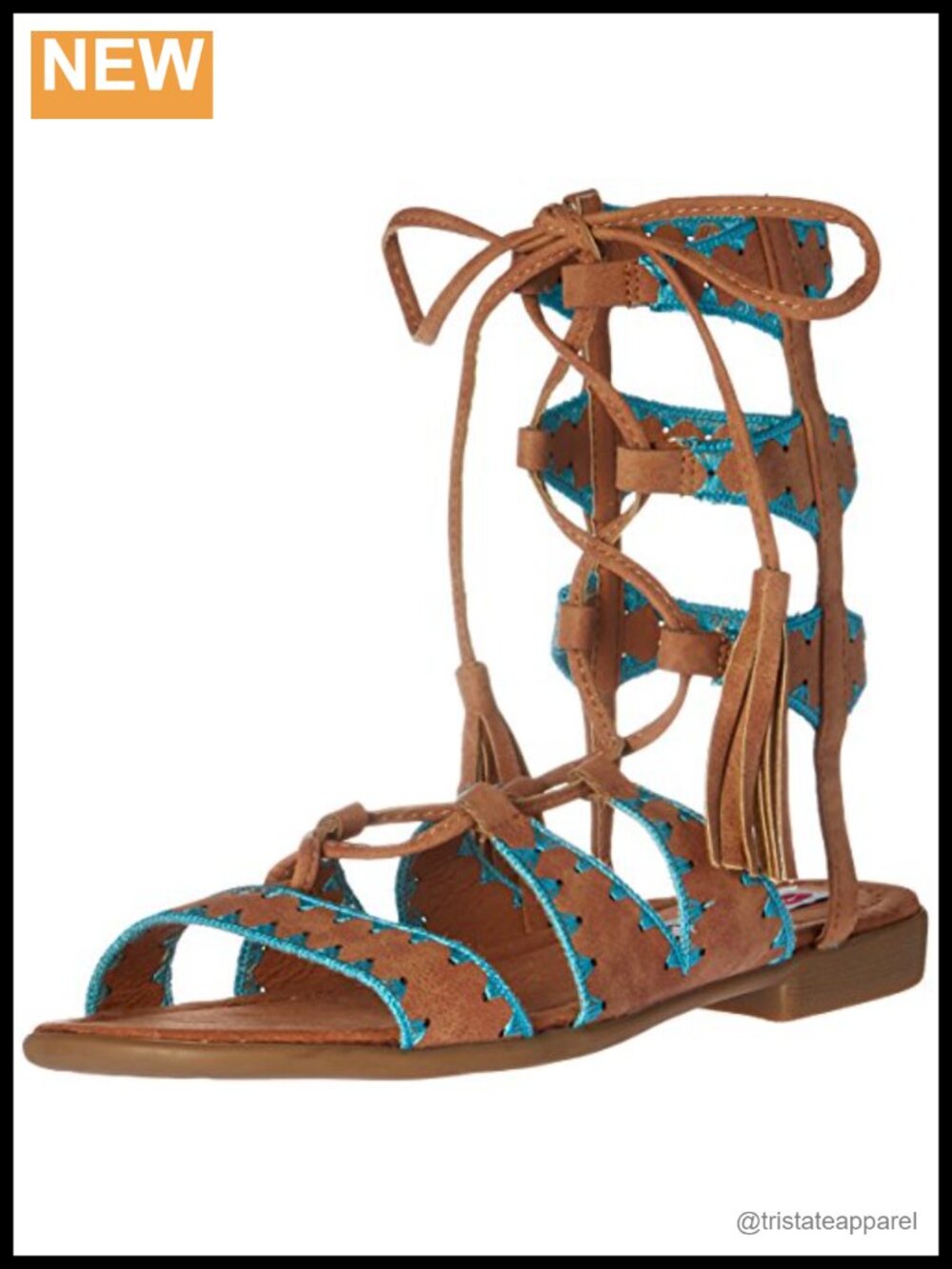 Lace Up Fringe Tassel Ankle Strap Flat Sandals Open Toe Casual Dress